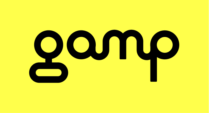 Gamp Logo in Brand Yellow Background with Padding